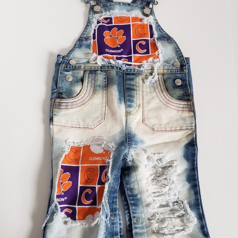 Girls custom made Overall infants 12/18m Clemson